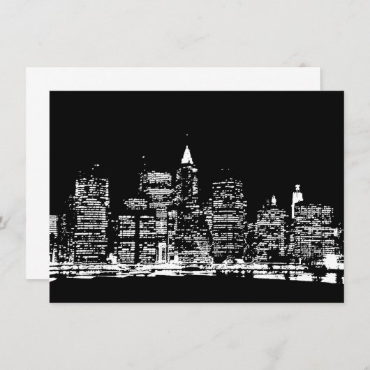 Pop Art New York City Uitnodiging (Voorkant / Achterkant)