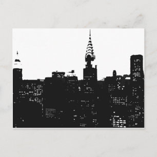 Pop Art New York Silhouette Briefkaart