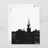 Pop Art New York Silhouette Briefkaart (Voorkant / Achterkant)