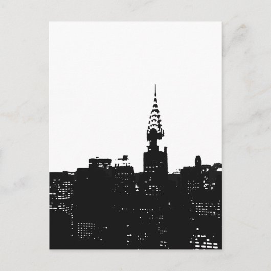 Pop Art New York Silhouette Briefkaart (Voorkant)