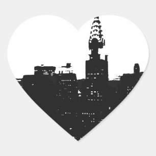 Pop Art New York Silhouette Hart Sticker