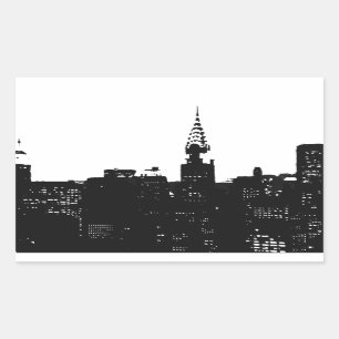 Pop Art New York Silhouette Rechthoekige Sticker