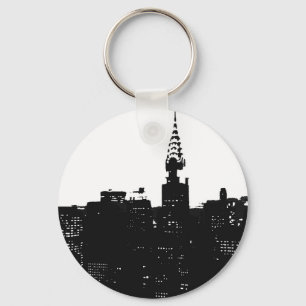 Pop Art New York Silhouette Sleutelhanger