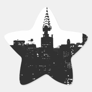 Pop Art New York Silhouette Ster Sticker