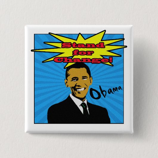 Pop Art Obama Button (Voorkant)