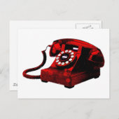 Pop Art Old Desk Telefoon Box Briefkaart (Voorkant / Achterkant)
