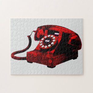 Pop Art Old Desk Telephone Box  Legpuzzel