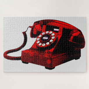 Pop Art Old Desk Telephone Box  Legpuzzel