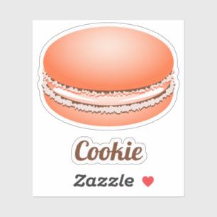 Pop Art Oranje Macaron Cookie Sticker