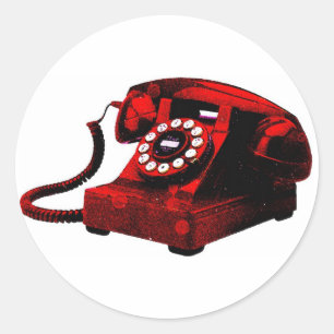 Pop Art Oude Bureau Telefoon Box Sticker