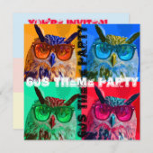 Pop art owl 60s themafag kaart (Voorkant / Achterkant)