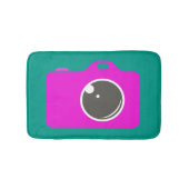 Pop Art Paarse camera Groen Badmat (Voorkant)