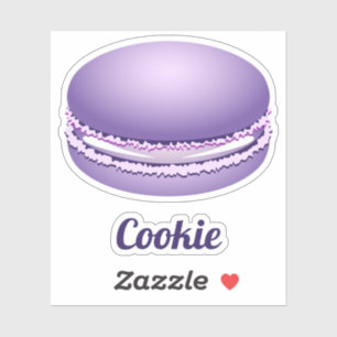 Pop Art Paarse Macaron Cookie Sticker