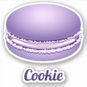 Pop Art Paarse Macaron Cookie Sticker (Voorkant)