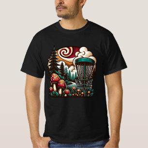 Pop Art Paddenstoelen en Disc Golf Baan Ai Kunst T-shirt
