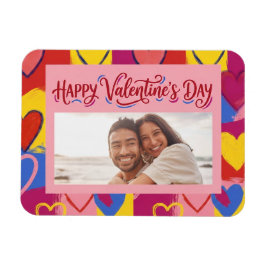Pop Art Painterly Valentine's Day Postcard Magneet