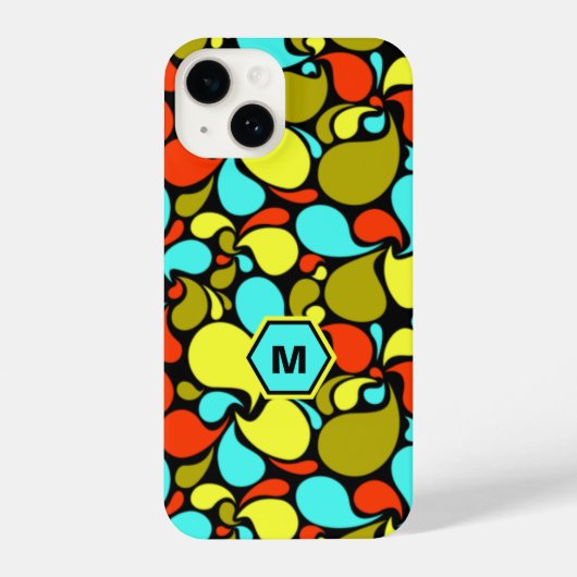 Pop Art Paisley Monogram iPhone Hoesje (Achterkant)