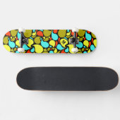 Pop Art Paisley Monogram Skateboard (Horizontaal)