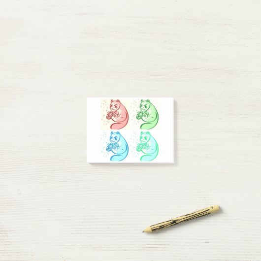 Pop Art Panda Beer Post-it® Notes (Op bureau)