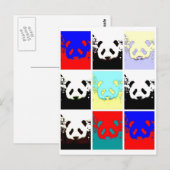Pop Art Panda Briefkaart (Voorkant / Achterkant)