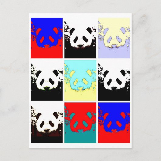 Pop Art Panda Briefkaart (Voorkant)