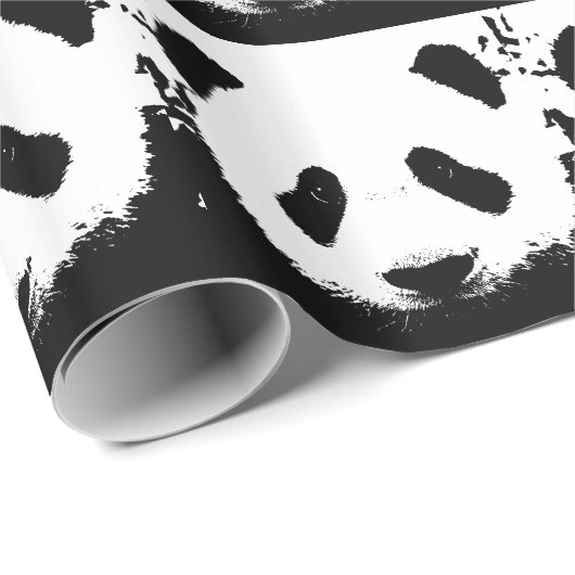 Pop Art Panda kerst inpakpapier (Rol Hoek)