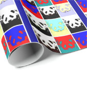 Pop Art Panda Kunstwerk Kerst Inpakpapier (Rol Hoek)