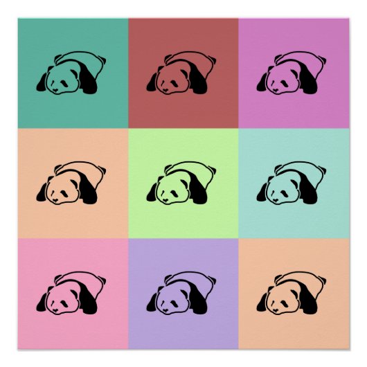 Pop Art Panda Perfect Poster (Voorkant)
