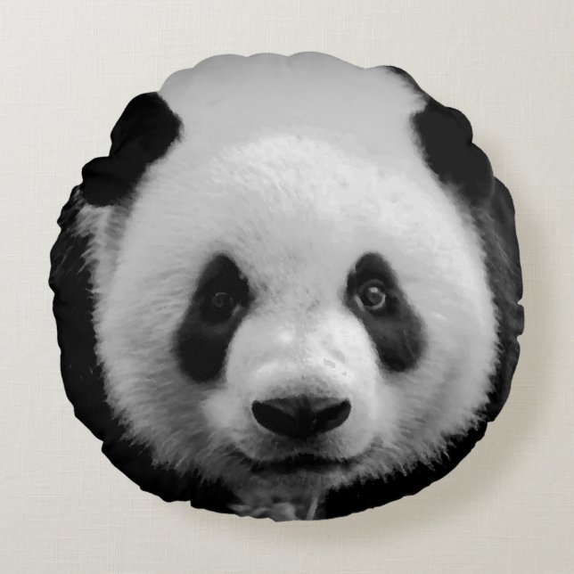 Pop Art Panda Rond Kussen (Voorkant)