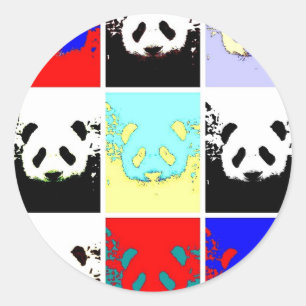 Pop Art Panda Ronde Sticker