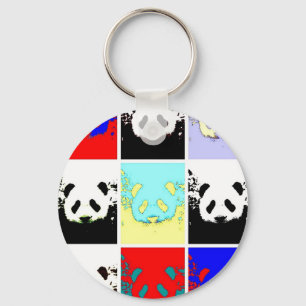 Pop Art Panda Sleutelhanger