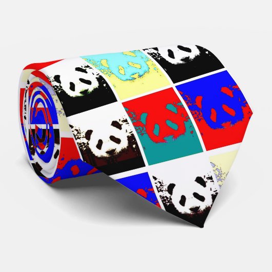 Pop Art Panda Stropdas (Opgerold)