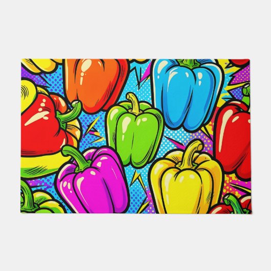 Pop Art Paprika Patroon Deurmat (Voorkant)