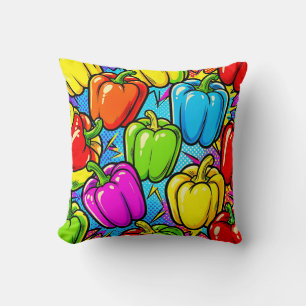 Pop Art Paprika Patroon Kussen