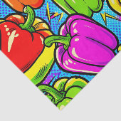Pop Art Paprika Patroon Tissuepapier (Detail)