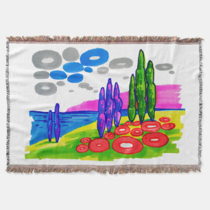 Pop Art Paradijs – Krachtig Grafisch Landschap Deken