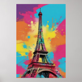Pop Art Paris Eiffeltoren Poster Wall Art Print