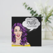 Pop Art PARTY Uitnodiging (Staand voorkant)