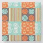 Pop-art patroon - naaien stenen onderzetter (Voorkant)