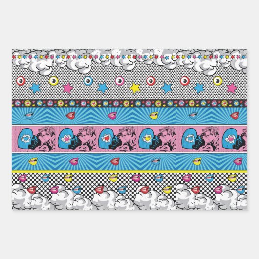 Pop Art Pattern Inpakpapier Vel (Voorkant 3)