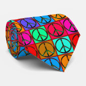 Pop Art Peace Signs Necktie Stropdas (Opgerold)