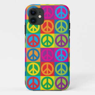 Pop Art Peace Symbols iPhone 11 Hoesje