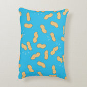 Pop Art Peanut Cartoon Blauw Accent Kussen (Achterkant (Verticaal))
