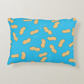 Pop Art Peanut Cartoon Blauw Accent Kussen (Achterkant)