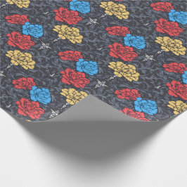 Pop Art Peonies Floral Wrapping Paper Cadeaupapier