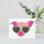 Pop art Piggy Briefkaart (Staand voorkant)
