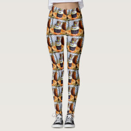 Pop Art Pilgrim Cupcakes Leggings