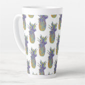 Pop Art Pineappels Latte Mok (Linkerhoek)