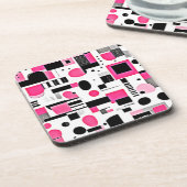 Pop Art Pink Geometry Design Bier Onderzetter (Linkerzijde)