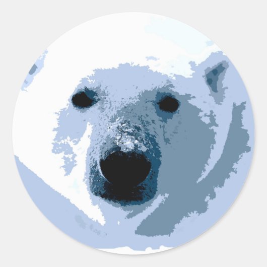 Pop Art Polar Beer Ronde Sticker (Voorkant)